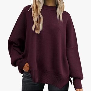 Crewneck Batwing Long Sleeve Sweater